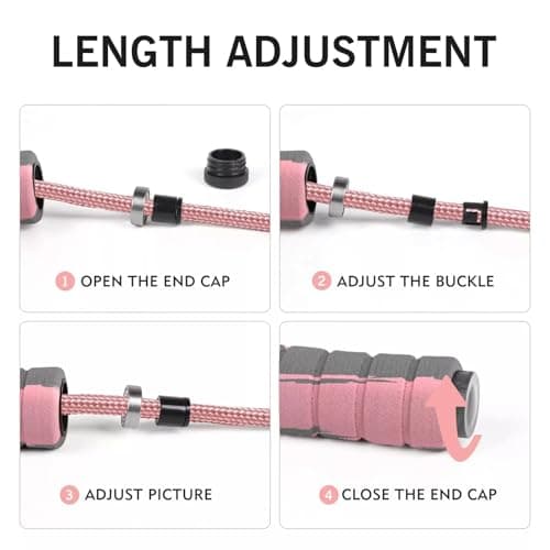 FITMYFAVO Jump Rope Cotton Adjustable Skipping Weighted jumprope for Women，Adult and Children Athletic Fitness Exercise Jumping Rope 6
