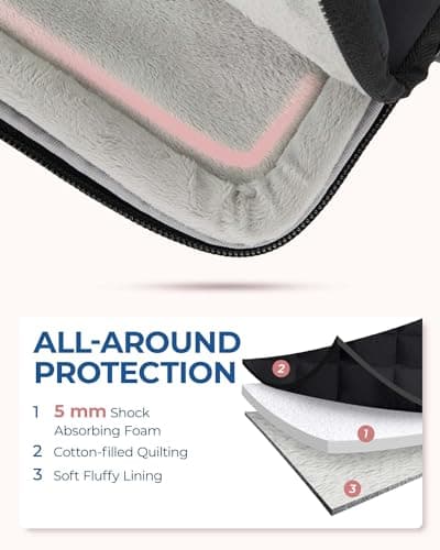 BAGSMART 13-14 inch Laptop Case Sleeve with Handle, Fluffy Padded Laptop Bag with Zipper, Macbook Case Fitted with Macbook Air/Pro 13.3 inch, Puffy Laptop Cover Fitted with Dell, HP, Lenovo 5