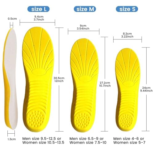 Shoe Insoles, Memory Foam Insoles, Providing Excellent Shock Absorption and Cushioning for Feet Relief, Comfortable Insoles for Men and Women for Everyday Use, M [US M: 6.5-9/W: 7.5-10] 5