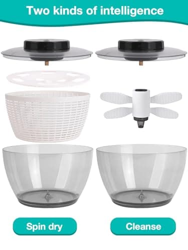 NAATIP Electric Salad Spinner - Berry Washing Bowl 2-in-1, 5Qt,Medium 5