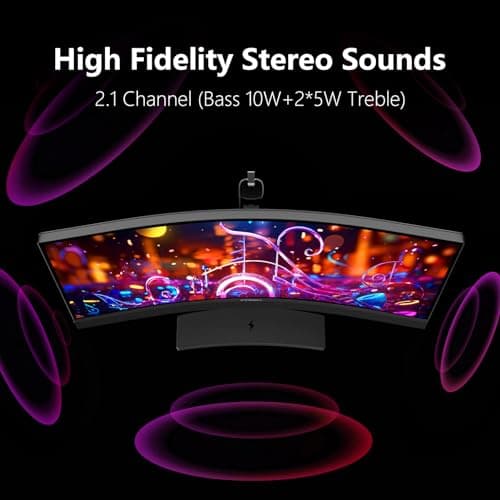 INNOCN 34 Inch Curved Ultrawide Gaming Monitor Mini LED 3440 x 1440p 165Hz PC Computer Gaming Monitor, USB Type C Power Delivery, HDMI, DP, Stereo Speakers, Charger Pad, Black 7