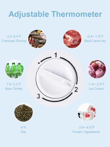 KRIB BLING 3.2 Cu.ft Upright Freezer Compact Mini Freezer with Removable Shelves for Bedroom, Office, Kitchen, Black 8