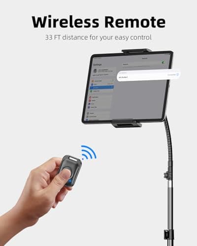 Weilisi Heavy Duty Tablet Tripod Stand 82” Tall, Floor Stand with Remote and Adjustable Gooseneck for Watching/Stream/Recording, Tripod for iPad Pro 12.9”/Kindle/iPhone, and All 4.5-13” Tablet/Phone 6