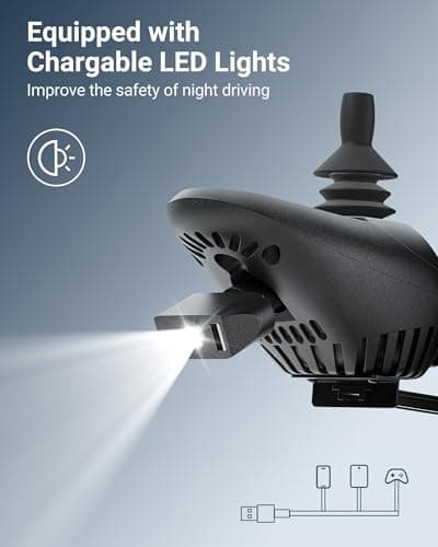 VERPAL 34lbs Lightweight Electric Wheelchair for Adults, 500W Foldable Electric Wheelchairs with 220 lbs Capacity, All Terrain 12.5 Miles Power Wheelchair for Home, Hospital, Nursing Home, Park 5