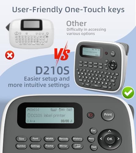 VolenGo Label Maker Machine with Tape, Label Maker Waterproof Labels 12mm, D210s Laminated Labeler Machine, Multi Icons Borders & One-Touch Keys, Labelmaker for Home Use/School Office Supplies 5