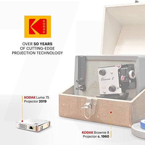 KODAK Ultra Mini Portable Projector | HD LED DLP Rechargeable Pico Projector - 100” Display - Includes Soft Case 6
