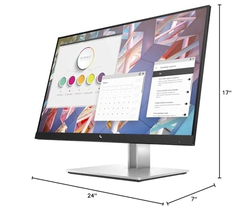 HP EliteDisplay E24 G4 24 Inch IPS LED Backlit, FHD 1920 x 1080, Blue Light Filter, HDMI, VGA, DisplayPort Monitor (Renewed) 8