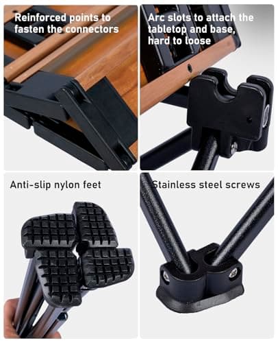 iClimb Ultralight Compact Camping Folding Table with Carry Bag (Nature- S) 7