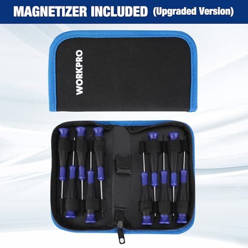 WORKPRO 10-Piece Precision Screwdriver Set with Pouch, Magnetic Small Screwdrivers with Phillips, Slotted, Torx Star, Mini Screwdriver Repair Tool Kit for Eyeglass, Watch, Computer, Laptop, Phone 6