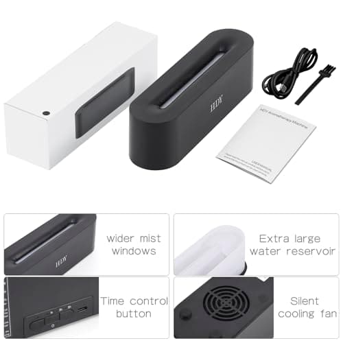 HDY 7 Color Flame Ultrasonic Humidifier - Color LED Essential Oil Diffuser, Silent Fireplace Design with Timer & Waterless Auto Shut-Off, 150ml Capacity for Home, Hotel & Office Use (Glossy Black) 7