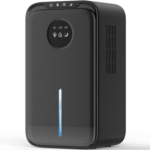 SAMSICHI Dehumidifier, 85 OZ Dehumidifiers for Room for Home, (800 sq. ft.) Quiet Dehumidifiers for Bathroom, Bedroom, Closet, RV, 7 Colors LED Auto Shut Off Dehumidifier with Drain Hose