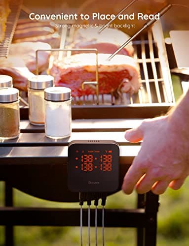 Govee WiFi Meat Thermometer with 4 Probe, Smart Wireless Meat Thermometer with Unlimited Range App Notification Alert, Digital Rechargeable Bluetooth Food Thermometer for Smoker BBQ Grill Oven Kitchen 9