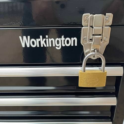 Workington Portable Metal Tool Chest with 4 Drawers, 20" 4-Drawer Tool Chest Cabinet with Ball Bearing Drawer Slides, Steel Tool Storage Box Organizer 4004 Black 11