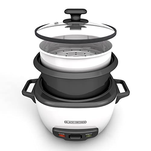 BLACK+DECKER 16-Cup Rice Cooker, RC516, 8-Cup Uncooked Rice, Steaming Basket, Removable Non-Stick Bowl, One Touch 6