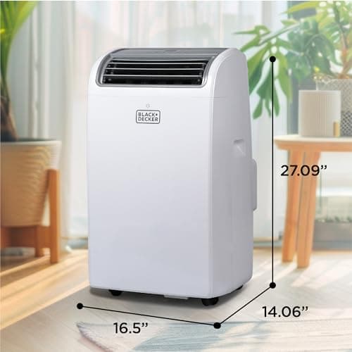 BLACK+DECKER Smart Portable Air Conditioner with Heat, 14,000 BTU Cooling, 12,000 BTU Heating for Rooms up to 700 Sq. Ft., Follow Me Remote, BPACT14HWT, White 8