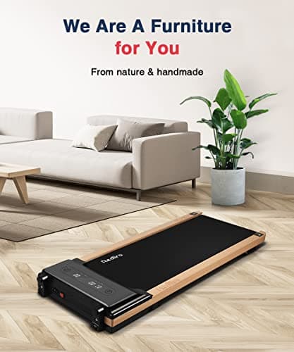 Redliro Walking Pad, Wood Under Desk Treadmill 300 lb Capacity Installation-Free for Home Office Use with Remote Control LED Display 3