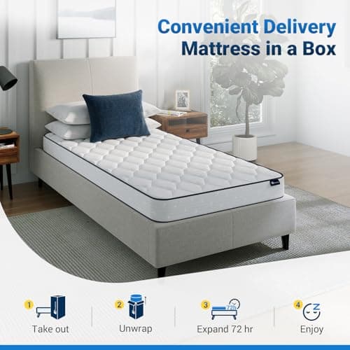 Avenco 6 Inch Twin Mattress, Hybrid Mattress with Innerspring and Memory Foam, Medium Soft, Breathable & Supportive, CertiPUR-US Certified, Twin Size Mattress in a Box for Kids & Guest Room 5