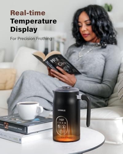 KIDISLE 4-in-1 Electric Milk Frother and Steamer, Milk Steamer with Auto Temperature Control, Warm & Cold Foam Maker, Fast Frother for Coffee, Latte, Hot Chocolate, Cappuccino, Macchiato, Black 5