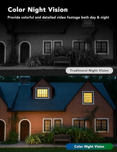 Famviva 2K Security Camera Wired, Outdoor/Indoor for Home, Pet, Baby, Nanny, IP65 Waterproof Color Night Vision, White Light & Siren, Recording, Motion Detection, Works with Alexa,Black-4P 5