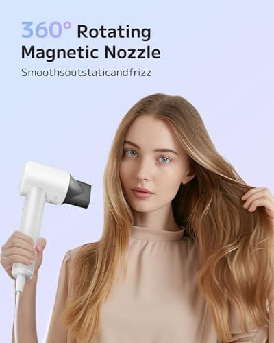 Hair Dryer, Ionic High-Speed Blow Dryer for Fast Drying with Brushless Motor, Portable Professional Hair Dryers with Magnetic Concentrator, Quiet Compact Hairdryer for Women & Men, Travel/Home/Salon 6