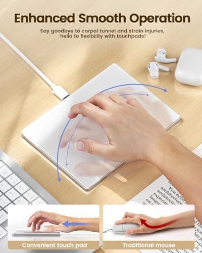 Seenda Slim USB Wired Mac Touchpad with Multi-Touch, Aluminum Glass Surface for MacBook Pro, Air, iMac 7