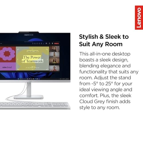 Lenovo IdeaCentre Everyday Tasks 24" Full HD All-in-One Desktop Computer • Office 365 for the Web • Intel 4-Cores • 256GB SSD • 8GB RAM • KB and Mouse • Windows 11 5