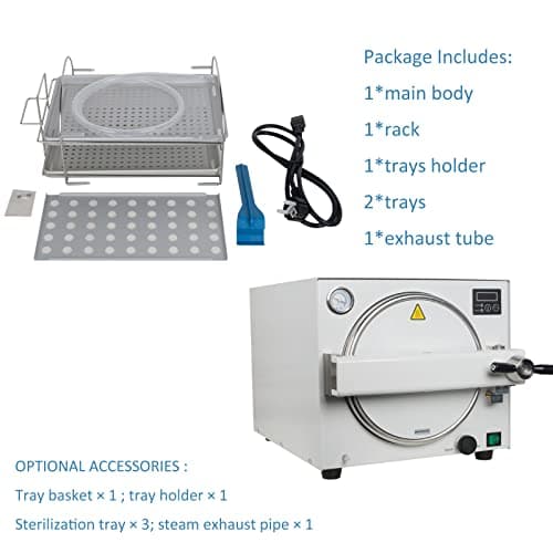 18L 900W Stainless Steel #304 Autoclave Steam Sterilizer Lab Equipment High Temperature Steam Equipment 110V 6