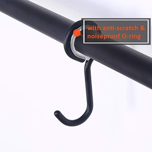 Dseap Kitchen Utensil Holder Hanger, Pot and Pan Rack Wall Mount, Kitchen Rail with 8 Hooks for Hanging Cooking Utensils, Mugs, Spoons, Wall Mounted, Stainless Steel, Black 8