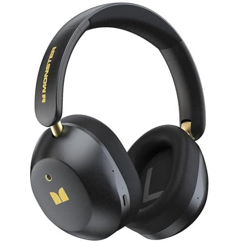 Monster Persona 6th ANC Active Noise Cancelling Headphones, Wireless Bluetooth Headphones Over Ear with HiFi Stereo Audio, 60H Playtime, Bluetooth 6.0, 3 EQ Modes for Travel Work, Black