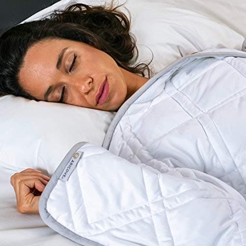 Aricove Cooling Weighted Blanket for Adults, 15 lbs, Full/Queen Size Weighted Blanket, 60x80 inches, Silky Soft Bamboo Viscose, Machine Washable, White 8