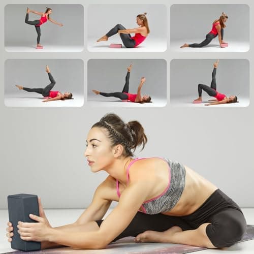 Yoga Blocks 2 Pcs, 9"x6"x3" Yoga Brick Foam Blocks EVA Foam Block Props Accessories for Pilates Stretching and Meditation (Grey, Large) 7