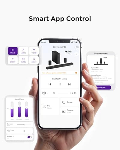 ULTIMEA 5.1.2ch Sound Bar with Dolby Atmos, Surround Sound System for TV with 2 Surround Speakers, Sound Bar for Smart TV, Soundbar for Home Theater, BT 5.4, HDMI eARC, Skywave F40 (New, 2025 Model) 7