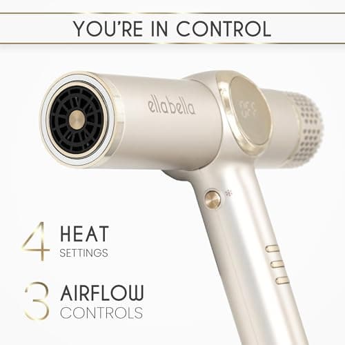ELLA BELLA® Professional Ionic Hair Dryer with Diffuser • Negative Ion Blow Dryer • Suitable All Hair Types • Intelligent Heat Control & Rapid Drying Speeds • Lightweight Design • Low Noise Technology 6
