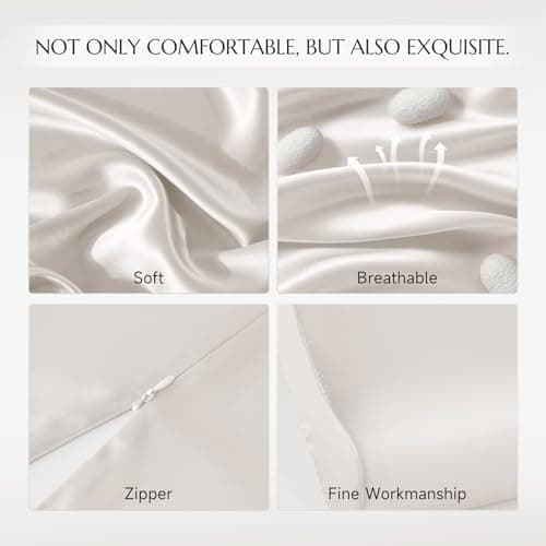 THXSILK 19 Momme 100% Mulberry Silk Pillowcase for Contour Memory Foam Pillow, Contour Pillow Case Cover, Cervical Pillow Case, Pack of 1(Natural White, 20"x12"x3.9"/2.7") 6