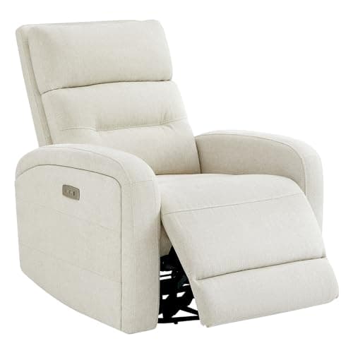 Watson & Whitely Swivel Power Recliner Glider Rocker, Nursery Recliner with Charging Port for Living Room, Fabric in Linen