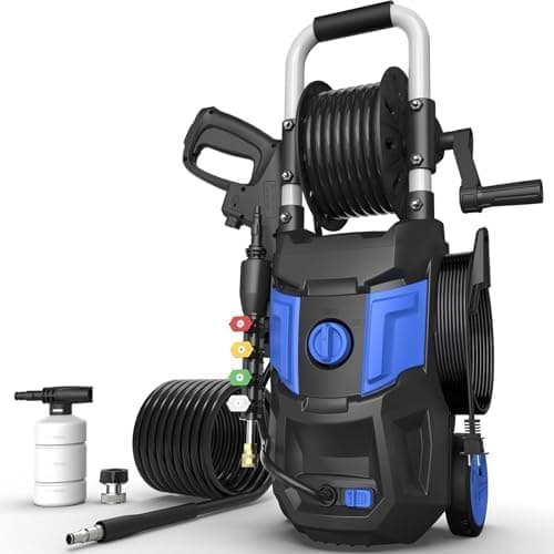 Pressure Washer, 5000PSI Max Power Washer with 500ML Foam Cannon, High Pressure Cleaning Machine with 4 Connect Nozzles for Cars Patio Driveways Home