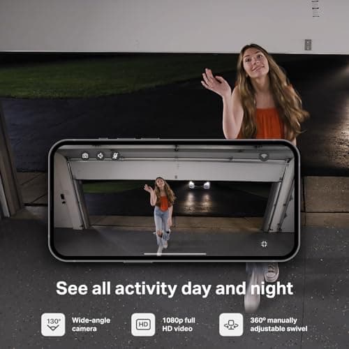 myQ Smart Garage Security Camera – 1080p HD Video, Night Vision, Motion Detection, Magnetic, Wi-Fi, Two-Way Audio, Smartphone Control 6