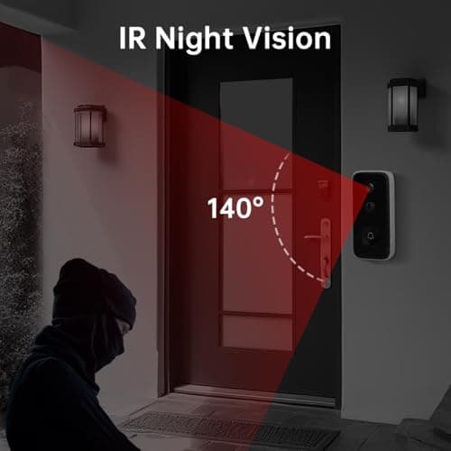 JOOAN 2K Video Doorbell Camera Wireless WiFi 2.4G [Free Cloud Record &Rechargeable Battery] 2 Way Audio Easy Install Flexible AI Human Detection Instant Alarm Night Vision Alarm Record 5