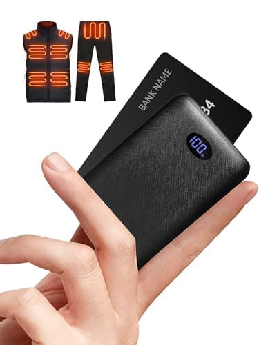 FrostVoyage 7.4V/5V Battery Pack for Heated Vest, Pocket Size 10000mAh Power Bank for Heated Blanket, Hoodie, Pants, Ultra Slim Portable Heat Jacket Vest Battery Pack for Heat Apparel