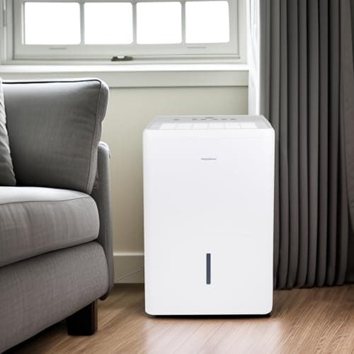 Keystone 50-Pint Portable Dehumidifier, 115V, Dehumidifier for Rooms up to 4500 Sq.Ft, Moisture Absorber For Basement, Garage, Living Room with Pump, White 8