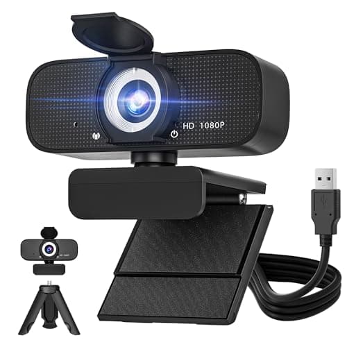 SZGIARUY 1080P HD Webcam for PC with Auto Focus & Noise Cancelling Mic - Plug and Play Computer Camera for Video Conferencing, Online Classes, Live Streaming - Ideal for Remote Workers/Students/Gamers