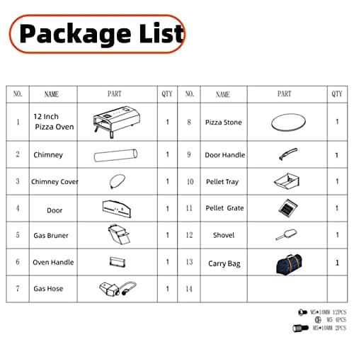 VEVOR Multi-fuel Outdoor Pizza Oven, 12-inch Gas & Wood Fired Pizza Maker with Auto Rotatable Stone, Portable Pizza Ovens for Outside Backyard Camp, Carry Cover, Shovel, CSA Certified, Black 9