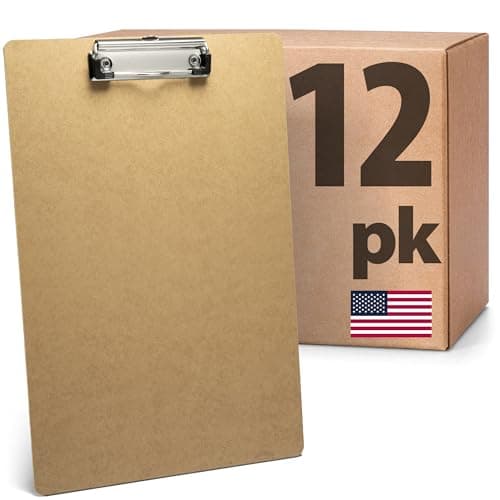 Officemate Recycled Legal Size Wood Clipboard, Low Profile Clip, 12 Pack, Brown (83227)