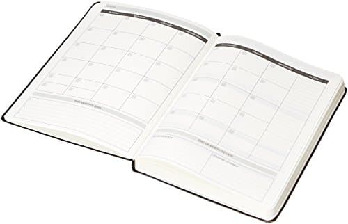 Amazon Basics Daily Planner and Journal, Weekly and Monthly, Undated, Productivity Organization with Goals, Hardcover, 5.8" x 8.25", Black 2