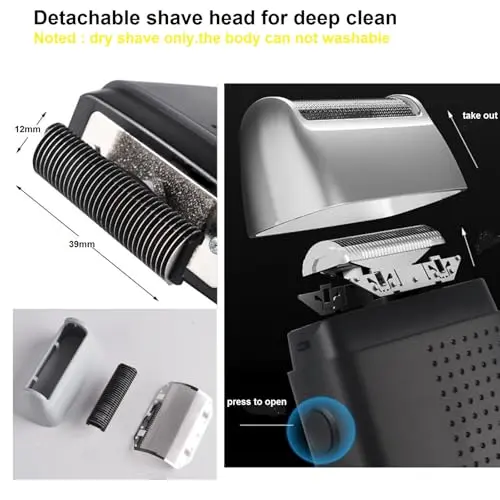 VSTSERIES Corded Electric Foil Shaver,Professional Close Shave Razor,Bald Head Shavers for Men,Barber Shop Fade Style Clipper,Face Stubble Beard Smooth Trimmer,12v Powerful Motor,Only Corded Use 7