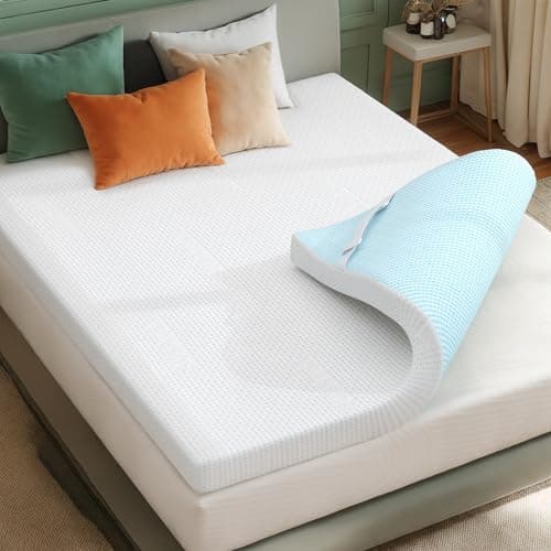 CHUN YI 2 Inch Gel Memory Foam Mattress Topper Full, Ventilated Breathable Double Bed Topper with Rayon from Bamboo Cover, Memory Foam Mattress Pad for Pressure Relief, CertiPUR-US Certified