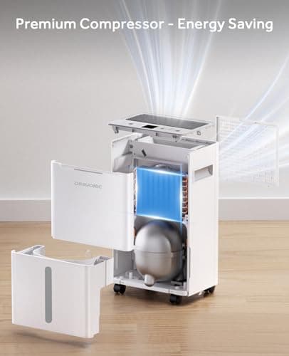 Dehumidifiers for Home with Drain Hose, Smart Humidity Control, 3 Modes for Bedroom and Bathroom, Dry Clothes, 24H Timer (White) 8