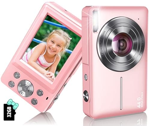 Digital Camera,1080P 44MP Digital Cameras, Point and Shoot Camera for Kids with 16X Zoom, Anti-Shake, Compact Small Travel Camera for Beginner Children Boys Girls Teens Gift