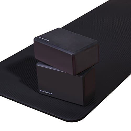 Fitvids Set of 2 High Density Yoga Blocks, 9"x6"x4" Each, Pair (Black) 5