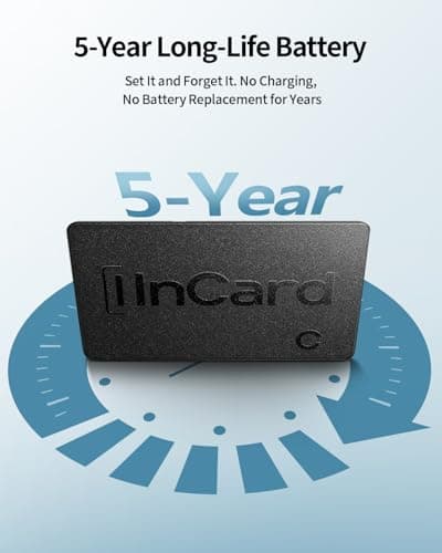 Wallet Tracker Card for Apple Find My & Android, 5-Year Battery Life and Ultra-Slim Design, Tracking Card Works with Google Find Hub, Air Tracker Tag Locator for Passport, Keys, Bags 5